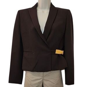 Valentino Vintage Brown Chocolate Elegant Brown Women's Blazer Size 8